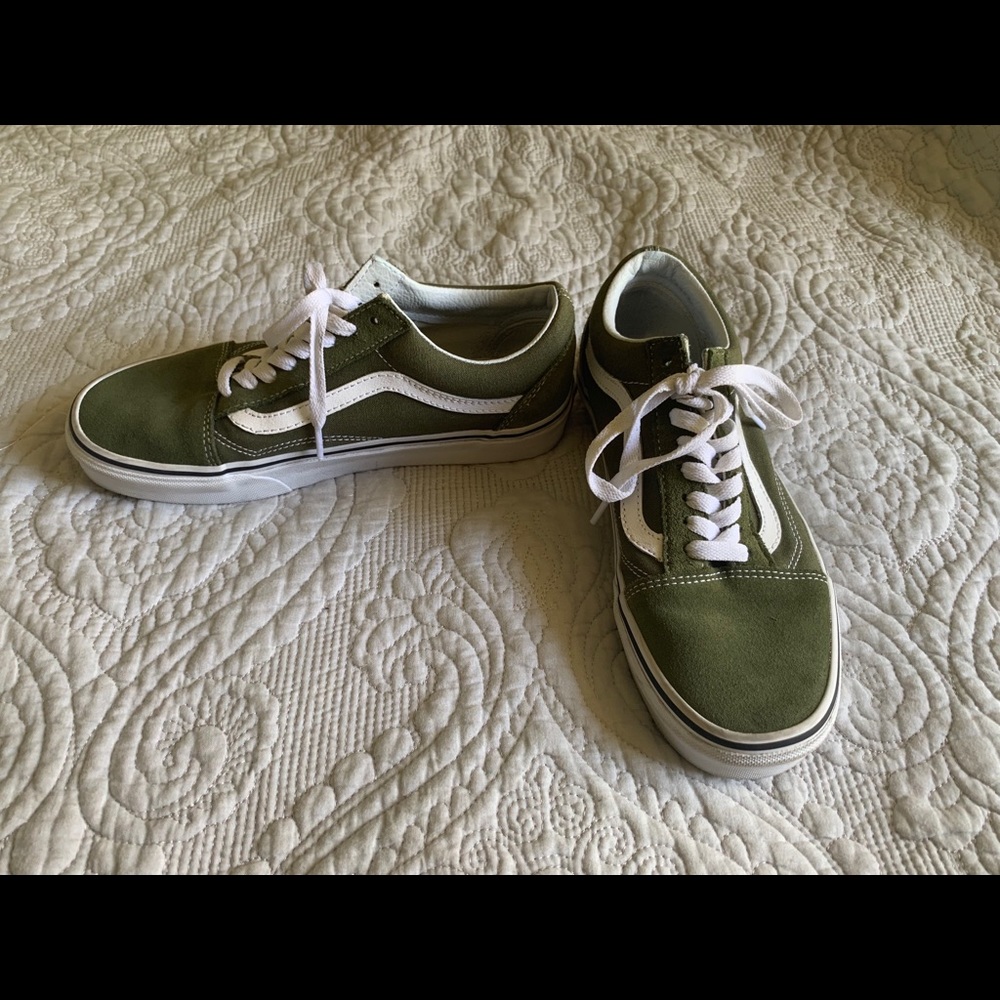Forest green Vans old skools
